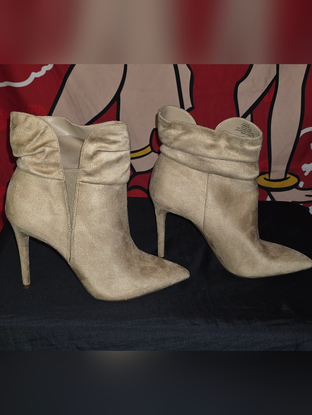 NIB- JESSICA SIMPSON LEJOS SLOUCH BOOTIES - Almond Faux Suede - Size 10M